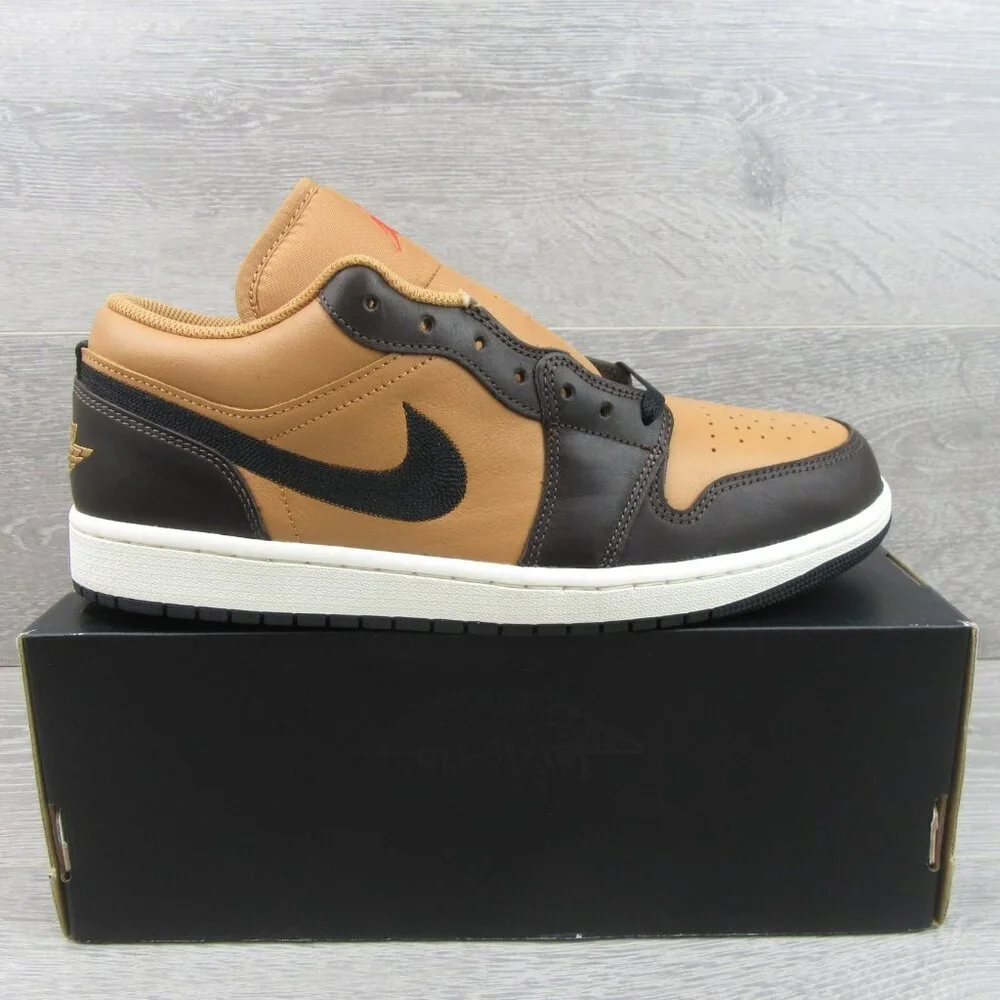 Air Jordan 1 Low SE Sneakers Mens Size 10.5 Flax Baroque Brown NEW - Picture 2 of 14